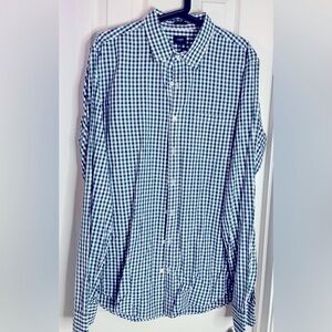 J. Crew Blue and White Casual Button Down Shirt